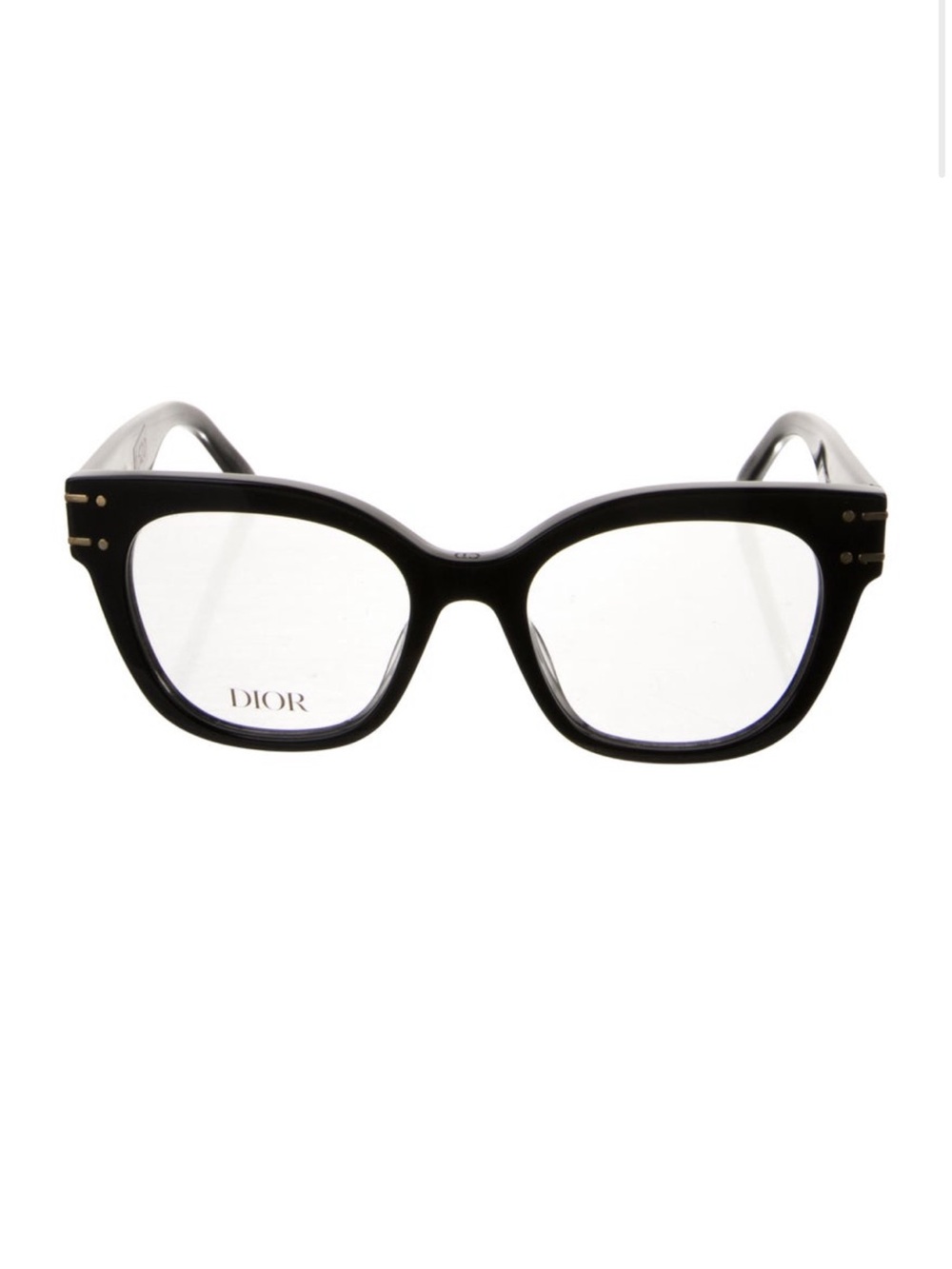 Dior Black Cat-Eye Optical Glasses with Gold Accents - Picture 2 of 3